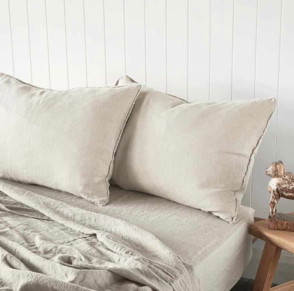 FINE FRENCH LINEN SHEETS IN NATURAL High Country Home