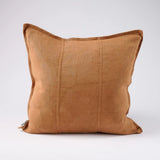 LUCA SQUARE STITCHED LINEN CUSHION IN NUTMEG