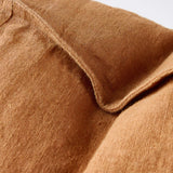 LUCA SQUARE STITCHED LINEN CUSHION IN NUTMEG