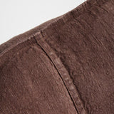 LUCA SQUARE STITCHED LINEN CUSHION IN CHOCOLATE