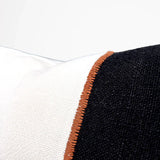 BELLA RECTANGULAR LINEN CUSHION IN IVORY, BLACK AND NUTMEG