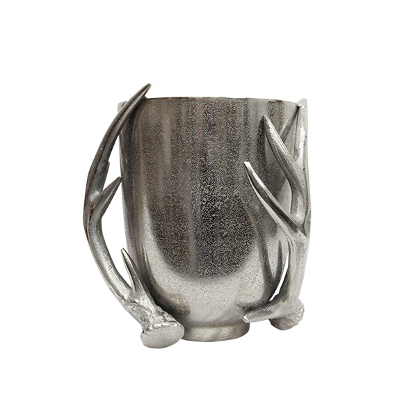 ANTLER ICE BUCKET IN SILVER