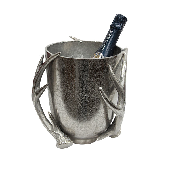 ANTLER ICE BUCKET IN SILVER