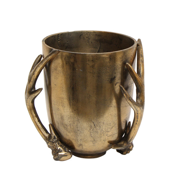 ANTLER ICE BUCKET IN AGED GOLD