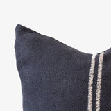 ORION RECTANGULAR LINEN CUSHION IN MIDNIGHT AND OFF WHITE