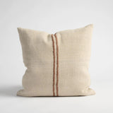 ORION SQUARE LINEN CUSHION IN NATURAL AND CHOCOLATE