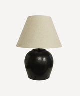TILBA HAMMERED METAL ROUND TABLE LAMP WITH SHADE