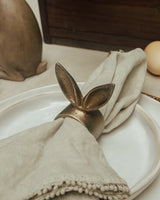 BUNNY EARS EASTER NAPKIN RING IN AGED BRASS