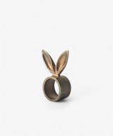 BUNNY EARS EASTER NAPKIN RING IN AGED BRASS