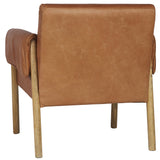 GRAYSON TAN LEATHER AND NATURAL OAK ARMCHAIR