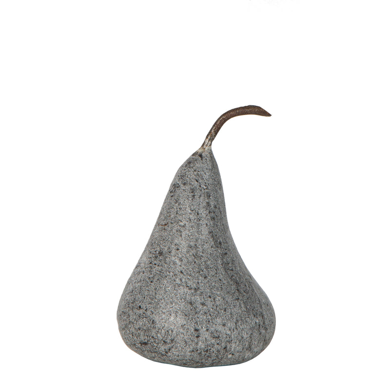 BARTLETT NATURAL GREY MARBLE DECORATIVE PEAR LARGE