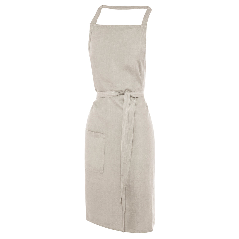 LINEN CAFE STYLE APRON IN NATURAL