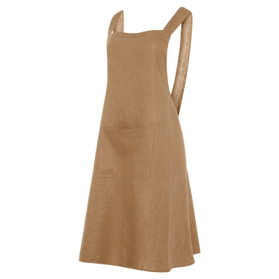NATURAL LINEN PINAFORE STYLE APRON IN TURMERIC
