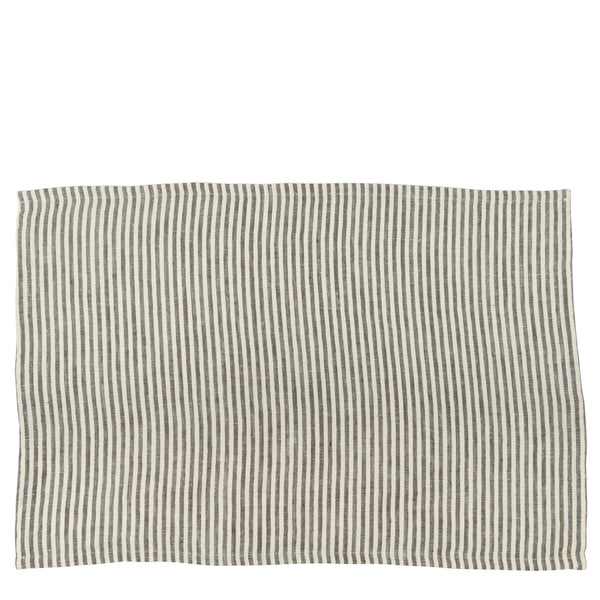 GROVE LINEN PLACEMAT SET  IN OLIVE GREEN AND NATURAL