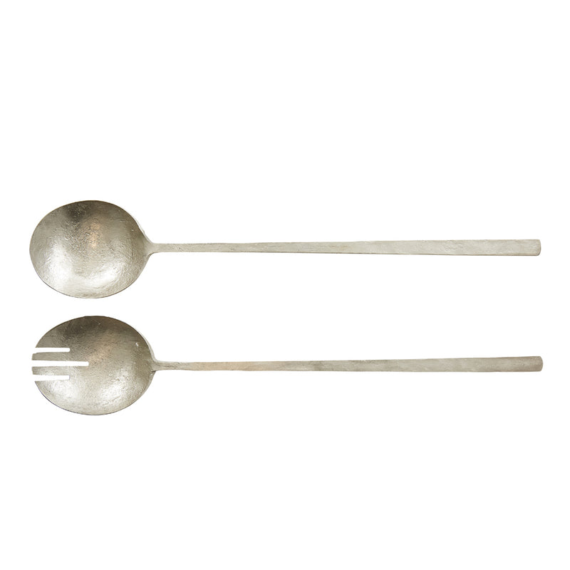 BEESH FORGED IRON SALAD SERVERS IN PEWTER