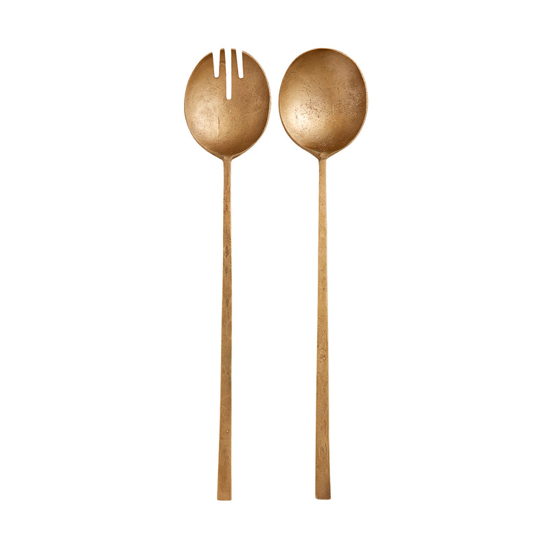 BEESH FORGED IRON SALAD SERVERS IN BRASS