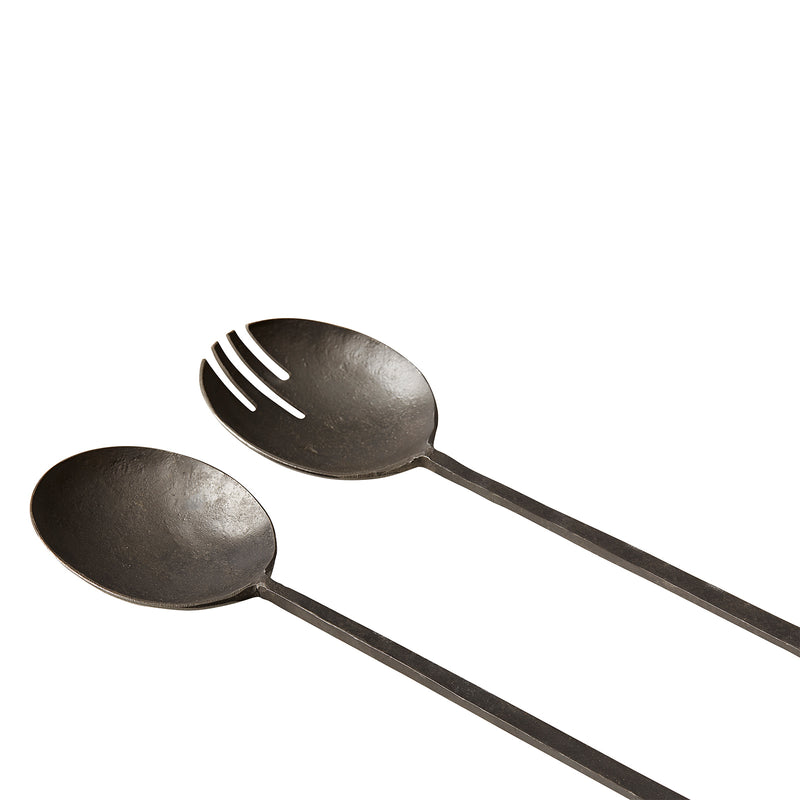 BEESH FORGED IRON SALAD SERVERS IN BLACK