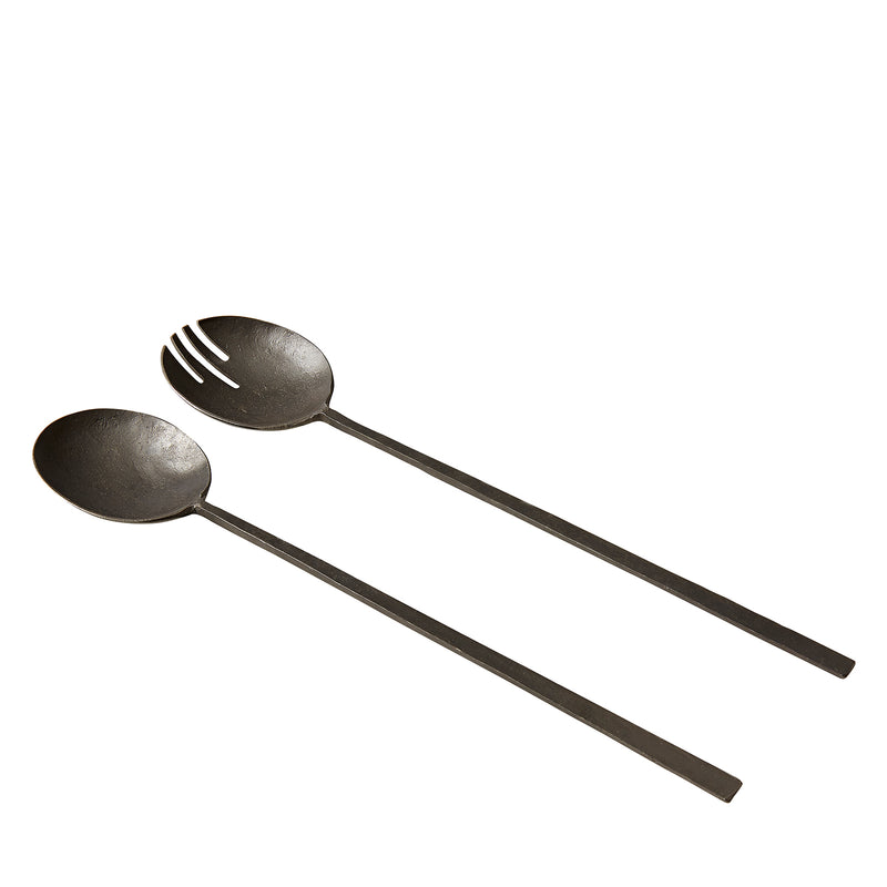 BEESH FORGED IRON SALAD SERVERS IN BLACK