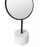 GATSBY ROUND MARBLE FOOTED VANITY MIRROR