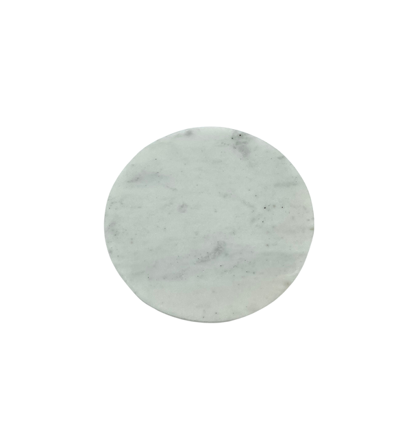 NATURAL SNOW WHITE MARBLE ROUND SOAP DISH