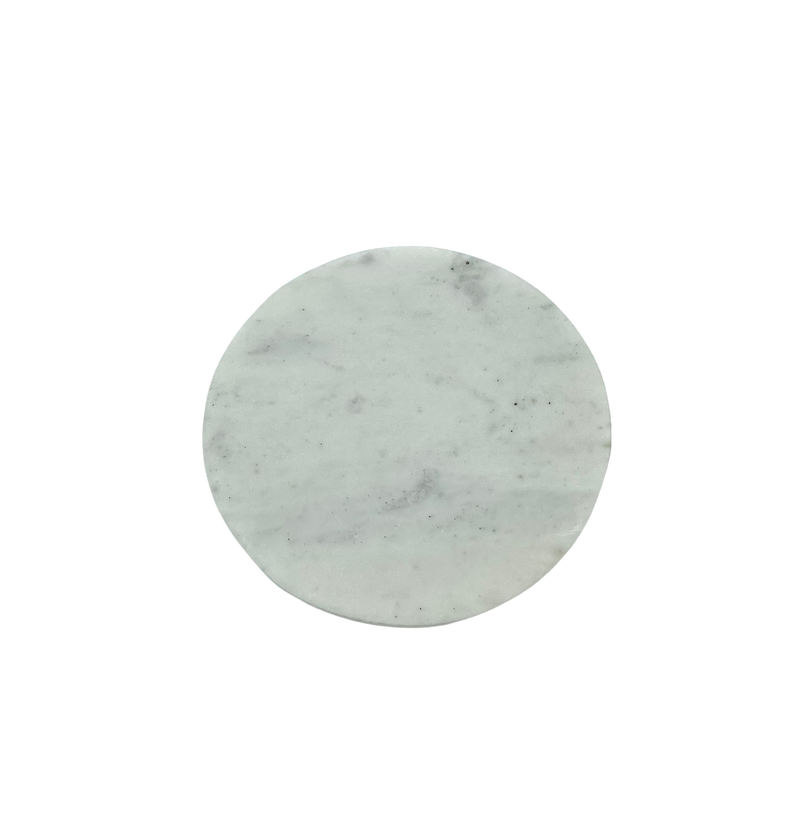 NATURAL SNOW WHITE MARBLE ROUND SOAP DISH