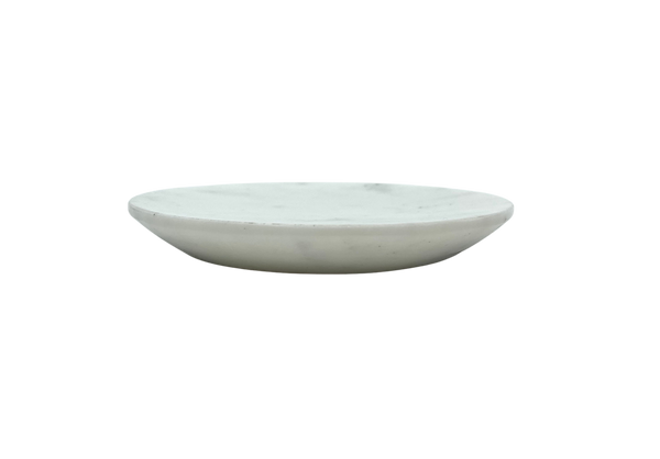 NATURAL SNOW WHITE MARBLE ROUND SOAP DISH