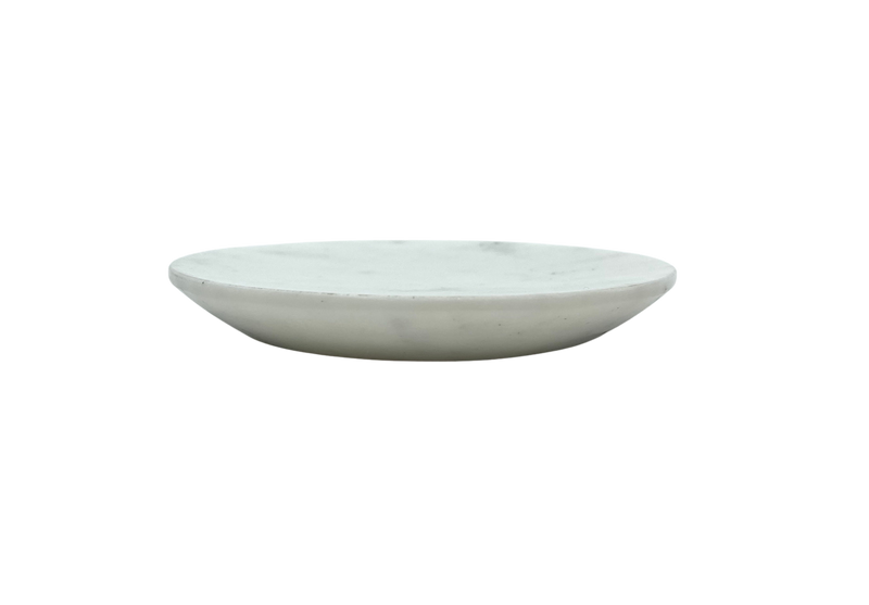 NATURAL SNOW WHITE MARBLE ROUND SOAP DISH