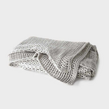 ABRAZO KNITTED COTTON THROW IN SILVER