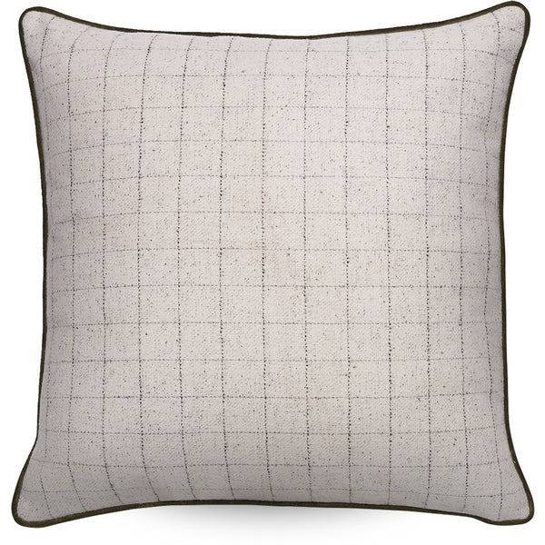 RETREAT HICKORY WOOL AND VELVET CUSHION