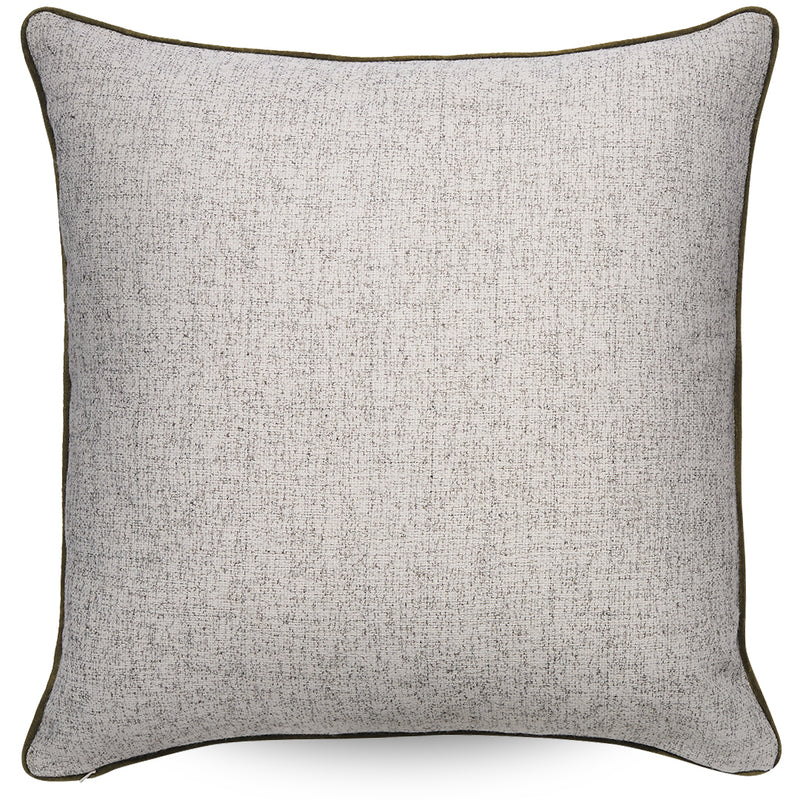 RETREAT HICKORY WOOL AND VELVET CUSHION