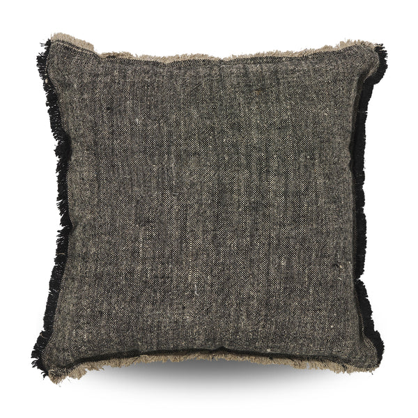 HUTTON SQUARE TEXTURED TWO TONE LINEN CUSHION