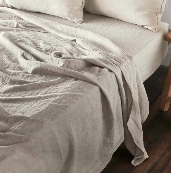 FINE FRENCH LINEN SHEETS IN NATURAL High Country Home