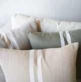 SIMPATICO CUSHION IN KHAKI WITH WHITE STRIPE