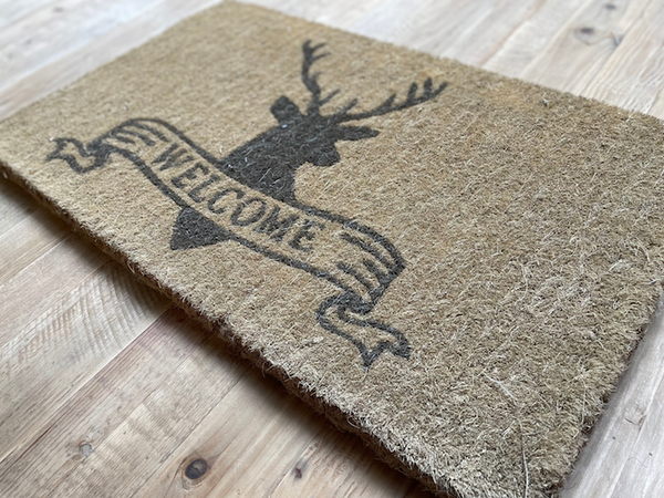 STAG NATURAL COIR DOORMAT IN GRANITE AND AND LIGHT NATURAL