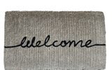 WELCOME NATURAL COIR DOORMAT IN BLACK AND WASHED GREY