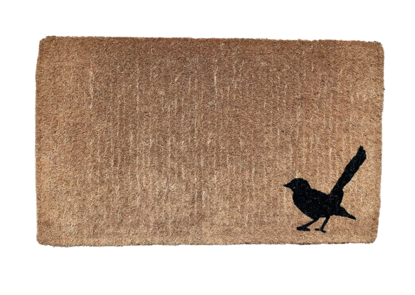 WILLY NATURAL COIR DOORMAT IN BLACK AND NATURAL